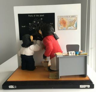 Vintage Chimp Monkey Teacher Professor Diorama Figurine Unique Rare Unusual