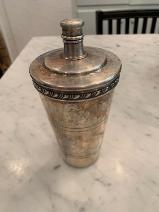 Vintage Silver Plated Cocktail Shaker W M Mounts Needs Polishing