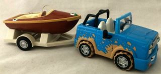 2001 Chevron Cars Frankie 4 Wheeler & C.  C.  Boat Toy Car & Boat with Trailer 3