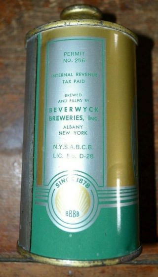 Beverwyck Irish Brand Cream Ale IRTP Low Profile Cone Top Beer Can 4