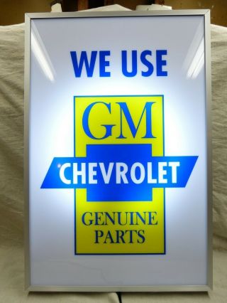 Large Lighted Gm Parts Store Sign Gm Service Sign Chevrolet Parts Sign Ok
