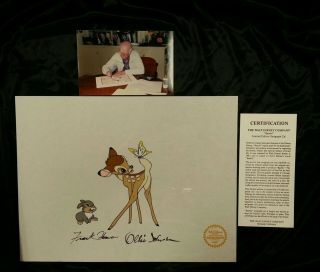 S/o Disney Bambi Thumper Sericel Cel Uf Signed Thomas Johnston Uf Animation Art