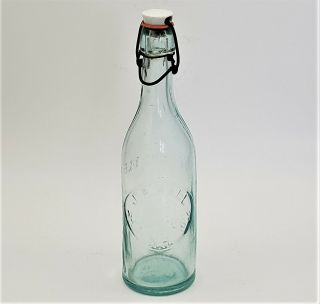 Antique J.  H.  Hall No.  Conway N.  H.  Soda Bottle Aqua Glass Blob Top Slug Plate
