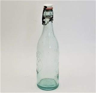 Antique J.  H.  Hall No.  Conway N.  H.  Soda Bottle Aqua Glass Blob Top Slug Plate 2