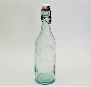 Antique J.  H.  Hall No.  Conway N.  H.  Soda Bottle Aqua Glass Blob Top Slug Plate 3