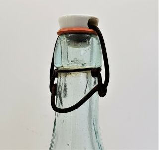 Antique J.  H.  Hall No.  Conway N.  H.  Soda Bottle Aqua Glass Blob Top Slug Plate 5