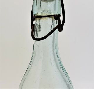 Antique J.  H.  Hall No.  Conway N.  H.  Soda Bottle Aqua Glass Blob Top Slug Plate 6