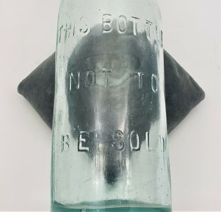 Antique J.  H.  Hall No.  Conway N.  H.  Soda Bottle Aqua Glass Blob Top Slug Plate 8