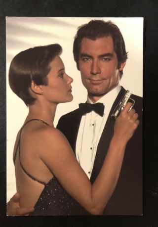 Timothy Dalton Signed Licence To Kill Postcard James Bond 007 Autograph Rare