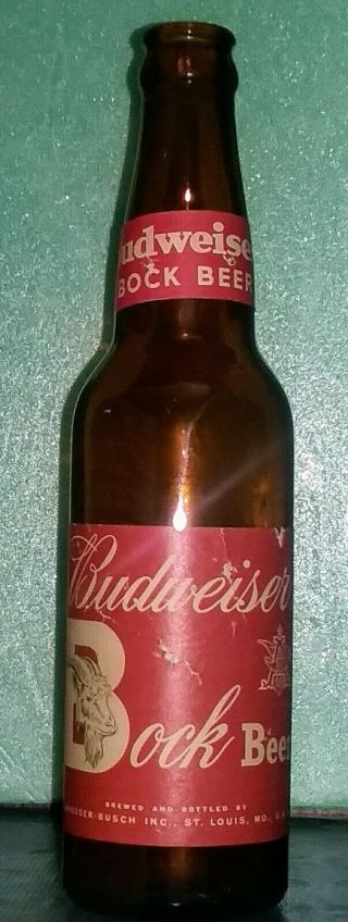Budweiser Bock Beer Bottle Anheuser - Busch Inc.  St.  Louis Mo.  Very Scarce Bottle