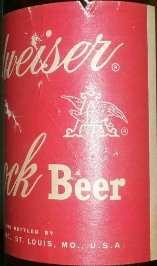 Budweiser Bock Beer Bottle Anheuser - Busch Inc.  St.  Louis MO.  Very scarce bottle 5