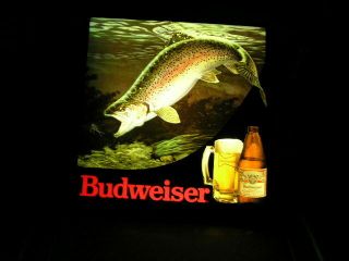 1986 Lighted Trout Budweiser Sign