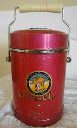 Vintage Camel Joe Cigarettes Thermos Lunch Pail Jar Rare Vacuum Flask Ice Bucket