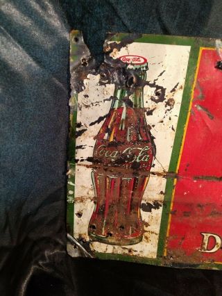 Vintage Coca Cola Metal Soda Sign 10 