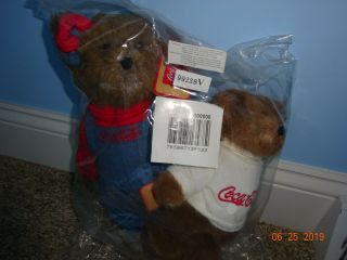 Retired Two Boyds Bears With Coca Cola T - Shirts Nib