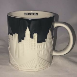 Starbucks Boston Relief Collector Series Boston Skyline Coffee Tea Mug 2012 16oz