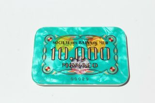 Bourgogne Et Grasset Casino Plaque - Sbm Monaco ₣10,  000 - Ultra - Low Number