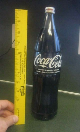 Coca - Cola Bottle White Acl 1 Liter (100 Cl) Switzerland Full W/ Cap Foreign Coke
