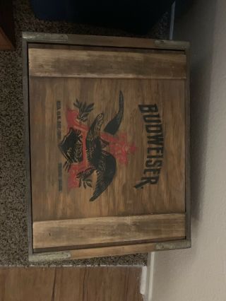 Budweiser Wooden Beer Crate Box.  Anheuser - Busch Set Of 3