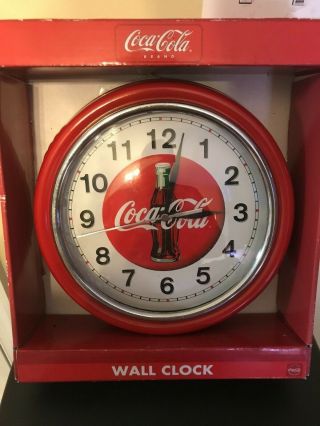 Coca - Cola Wall Clock 9 " Wall Mount Glass Lens Quartz Accuracy Ccm240