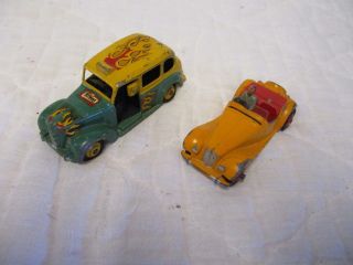 Vintage Dinky Toys Austin Taxi 254 Diecast Car Meccano Ltd Flames And Mg Midget