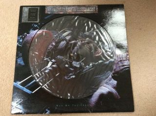 Iron Maiden - Rare 12 " Pic Disc,  Giant Poster - Man On The Edge - Emi 12empd 398