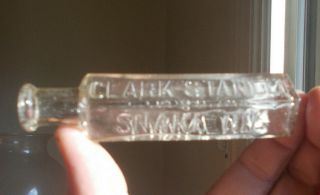 RARE SAMPLE SIZE CLARK STANLEY ' S SNAKE OIL LINIMENT HAND BLOWN 1890s BOTTLE 4