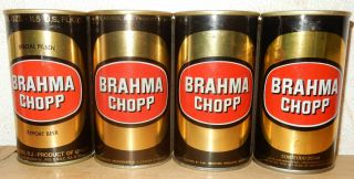 4 Brahma Chopp Straight Steel Cans From Brazil (35cl) 02