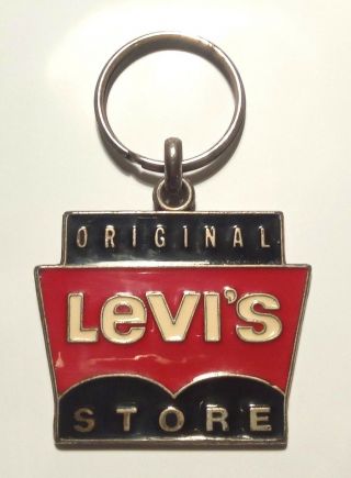 Vtg Levi Strauss Metal Keychain Enamel Levi`s Store Cascais Portugal