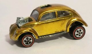 Vintage 1967 Hot Wheels Redline Custom Volkswagen Gold Die Cast U.  S.  A.  Mattel