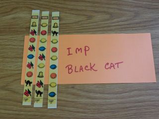 Imp Black Cat Set Of Fruit Reel Strips For Antique Slot Machine Trade Stimulator