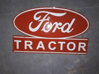 Porcelain Ford Tractor Service Enamel Sign Size 21 " X 35 " Inches