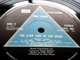 Pink Floyd Dark Side Of The Moon Solid Blue Ex,  1st Rarest A2 B2 Top Sound