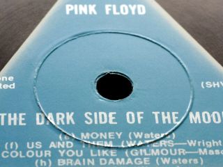PINK FLOYD DARK SIDE OF THE MOON SOLID BLUE EX,  1st Rarest A2 B2 TOP Sound 3