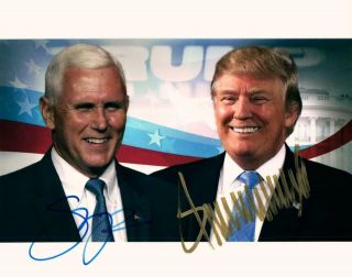 Mike Pence Donald Trump 8x10 Signed Autographed Photo Picture With