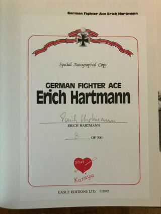 Erich Hartmann German Fighter Ace Signed Erich Hartmann Top Luftwaffe Ace Wwii