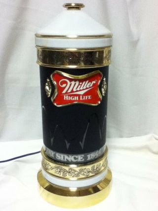 Miller Beer Sign 1985 Lighted Back Bar Light Motion Spinning Bouncing Ball Na7