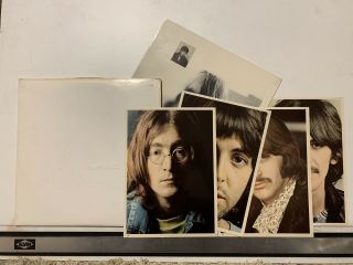 The Beatles White Album Apple Label All Inserts Photos Poster Nm 2lp