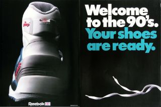 1990 Reebok Pump Sneaker Debut Vintage Ad 8 Pgs.  Product Line