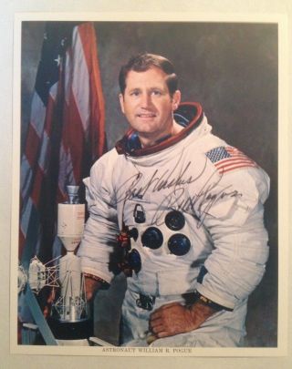 Astronaut William " Bill " Pogue Signed Nasa Skylab Mission Photograph