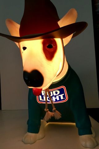 Spuds Mackenzie Bud Light Lamp With Cowboy Hat.  Rare Find Fathers Day Gift