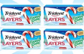 Trident Layers Gum,  Candy Cane Limited Edition (4 Collector Packs) Rare
