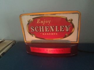 1950s Schenley Whiskey Back Bar Light Up Reverse On Glass Sign Price Brothers