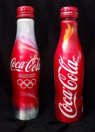 Coca Cola Aluminum Bottle 2010 Olympics Canada Pavillion And Torch Run
