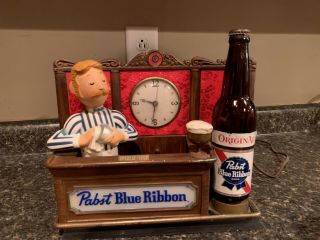 Pabst Blue Ribbon Beer Lighted Sign Bartender
