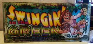 Swingin In The Green Tarzan Casino Slot Machine Glass Display Wms Graphics