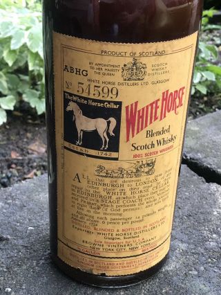 Vintage Rare White Horse Cellar Blended Scotch Whiskey Bottle (Spring Cap) 2