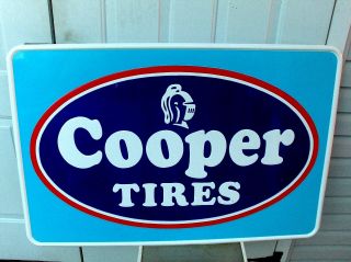 Cooper Tires.  Large Metal Painted Advertising Sign - Old Stock - To Us