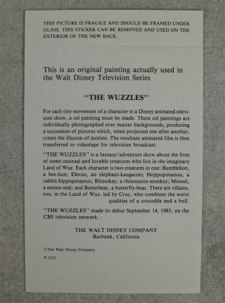 Disney Wuzzles production cel key master background Bumblelion 1985 Ep.  3 10