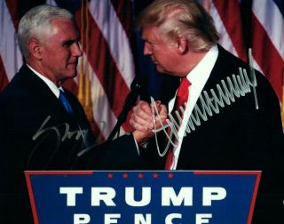 Mike Pence Donald Trump Signed 8x10 Picture Photo Pic Autographed Autograph